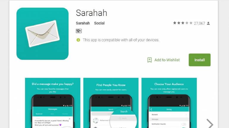 sarahah app store